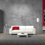 Grey wall with red accents